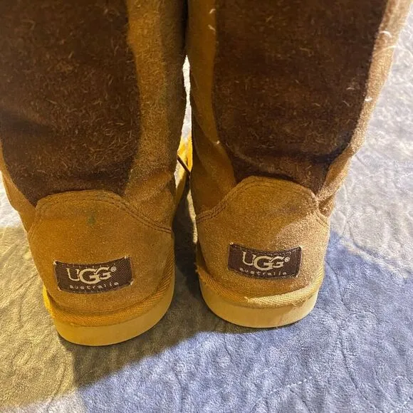 UGG Australia Whitley Youth Chestnut Suede Tall Lace-Up Boots Size 3