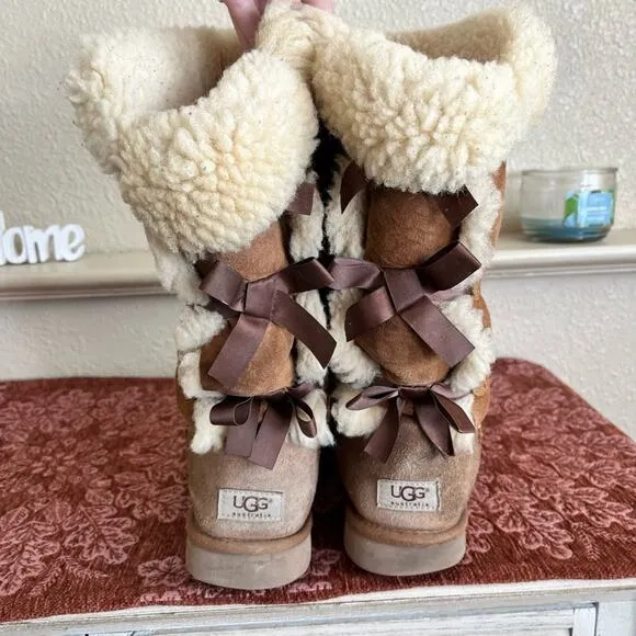UGG Bailey Bow II Chestnut Tall Boots Women’s Size 9