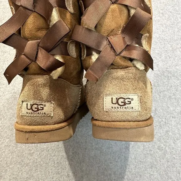 UGG Bailey Bow Tall Boot Women’s Size 4 1007309 Chestnut Brown
