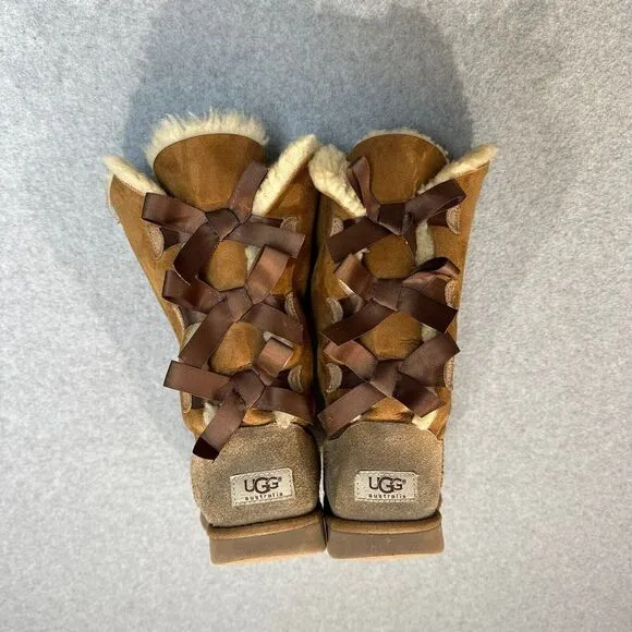 UGG Bailey Bow Tall Boot Women’s Size 4 1007309 Chestnut Brown