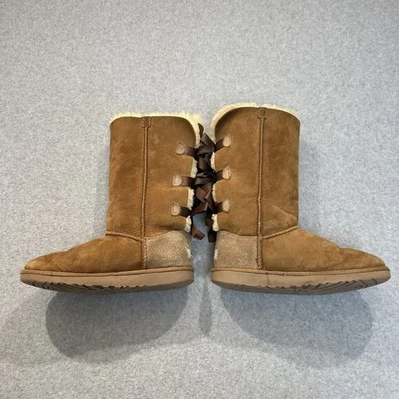 UGG Bailey Bow Tall Boot Women’s Size 4 1007309 Chestnut Brown