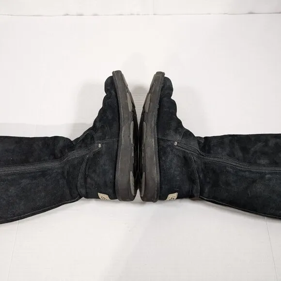 UGG black classic tall leather suede sheepskin SN 5683 womens size 8