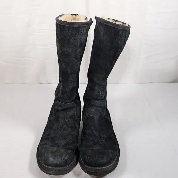 UGG black classic tall leather suede sheepskin SN 5683 womens size 8