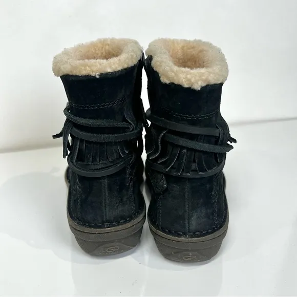 UGG Black Suede Gaviota ankle wrap moccasin boots size 7