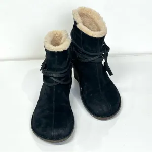 UGG Black Suede Gaviota ankle wrap moccasin boots size 7