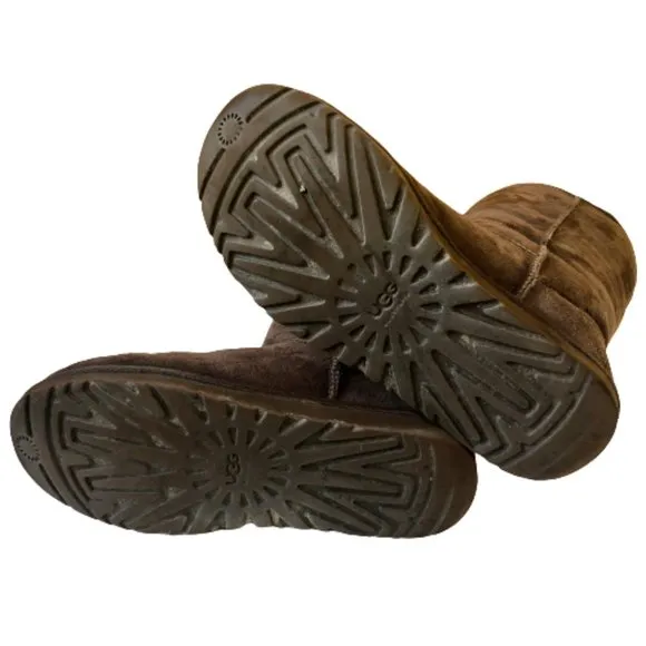 UGG Boots Classic Tall Brown Suede Shearling