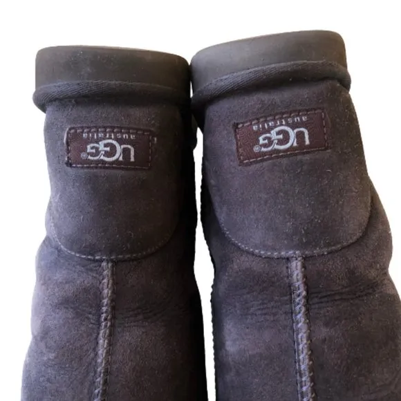 UGG Boots Classic Tall Brown Suede Shearling