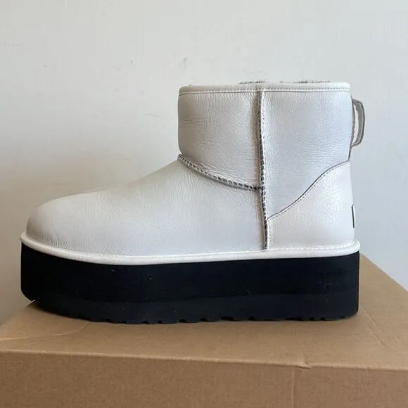 UGG Classic Mini Platform Ultra Matte White Women Size 11