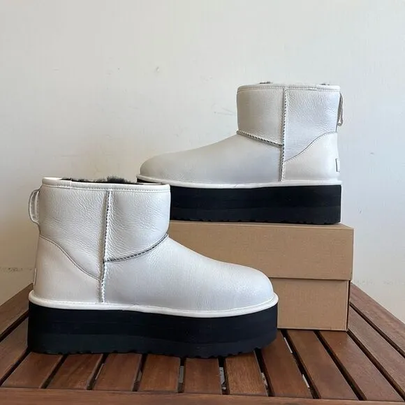 UGG Classic Mini Platform Ultra Matte White Women Size 11