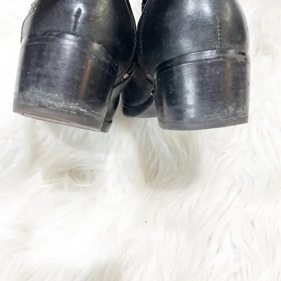 Ugg Darcie black leather tall knee high boots women's sz 5
