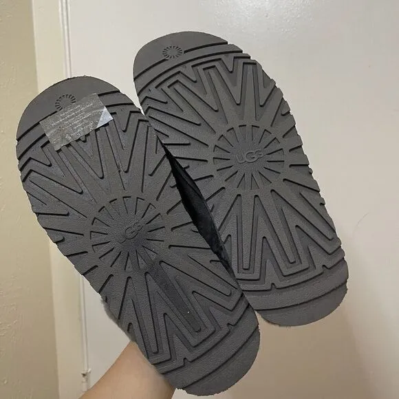 UGG disquette slipper charcoal gray sherpa lined slip on shoes size US 10