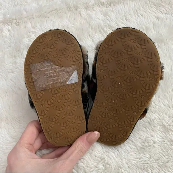 UGG Fluff Yeah Leopard Print Slide Sandals | US 7