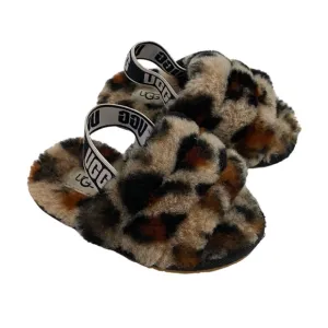 UGG Fluff Yeah Leopard Print Slide Sandals | US 7