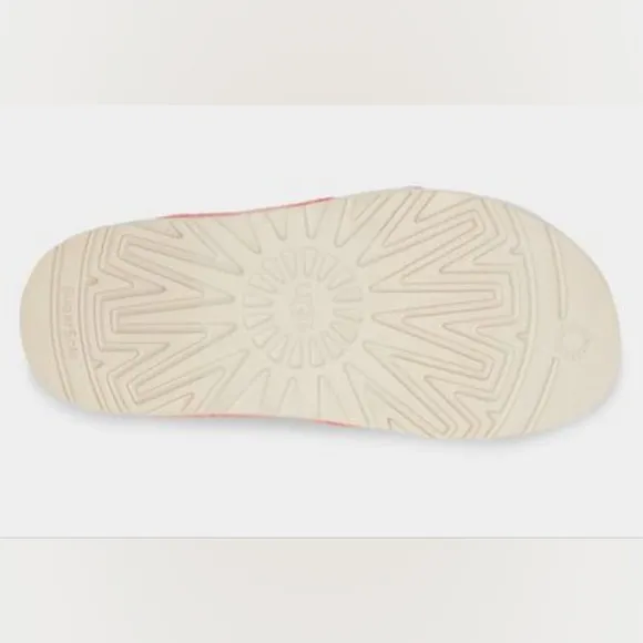Ugg Fuzz Sugar Terry Cross Slide Sandals Peach Bliss