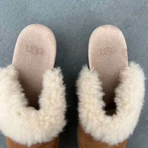 Ugg Kalie Suede Shearling Clogs Y2K Style Chestnut Brown Shoes Big Kid’s size 4
