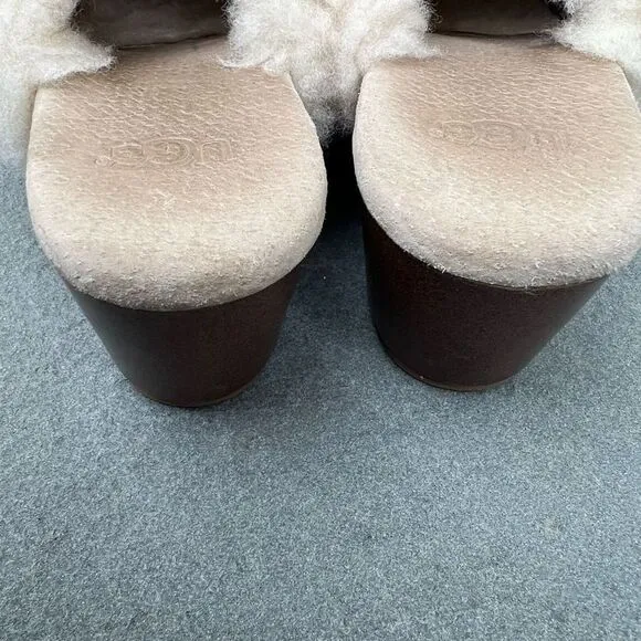 Ugg Kalie Suede Shearling Clogs Y2K Style Chestnut Brown Shoes Big Kid’s size 4
