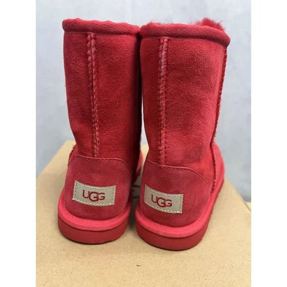 UGG Kids Classic II 1011773K Boots Big Kids Size 4 Red Great Condition