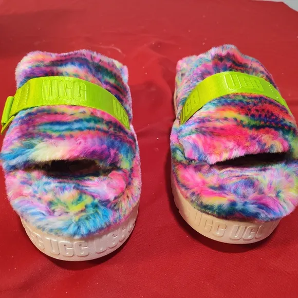 UGG Kids' Colorful Fluffy Sandals