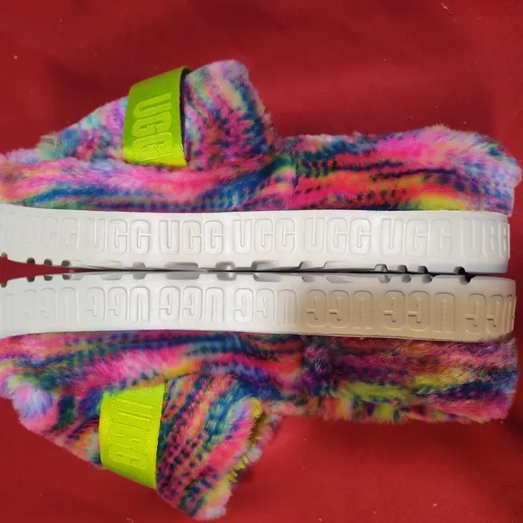 UGG Kids' Colorful Fluffy Sandals