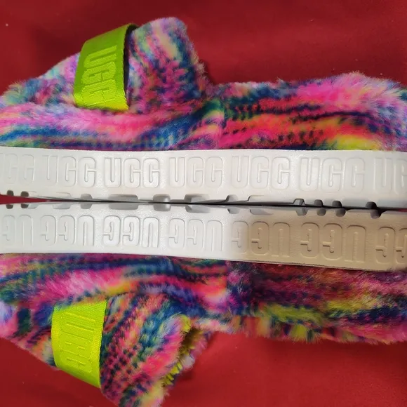 UGG Kids' Colorful Fluffy Sandals