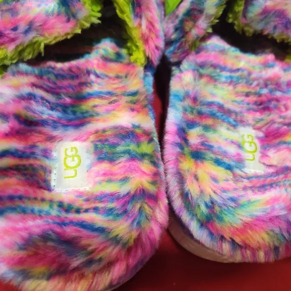 UGG Kids' Colorful Fluffy Sandals