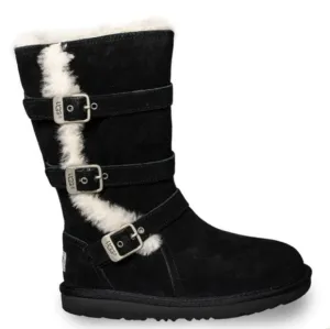 UGG Maddi II Black Shearling Lined Boots, Kids Size 3