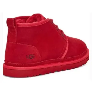 UGG Neubel Kids Red Suede Shearling Chukka Ankle Lace Up Boots Size 13