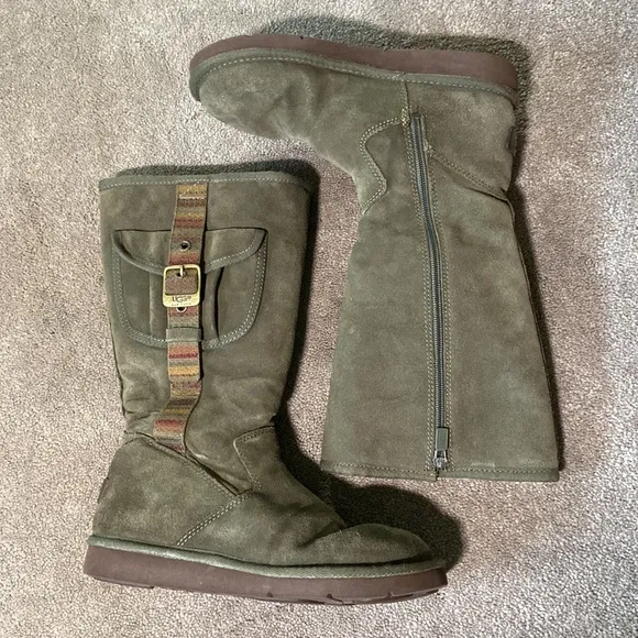 Ugg Retro Cargo 1895 Olive Tall Boots Pocket Green
