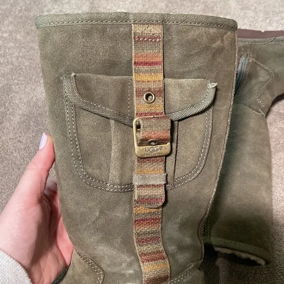 Ugg Retro Cargo 1895 Olive Tall Boots Pocket Green