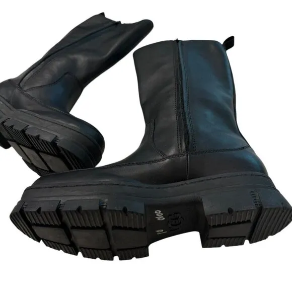 UGG Size 10 ASHTON HIGH CHELSEA LUG SOLE BOOTS 1133881 Black