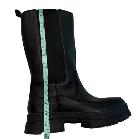 UGG Size 10 ASHTON HIGH CHELSEA LUG SOLE BOOTS 1133881 Black