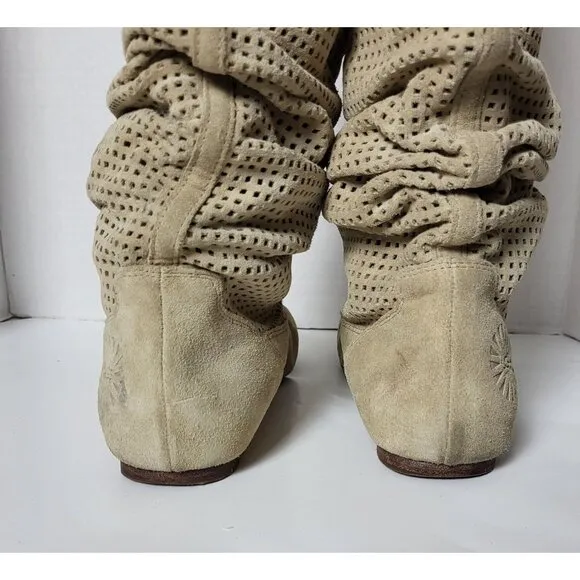 Ugg Slouch Abilene Leather Pull On Knee High Boots Size 9