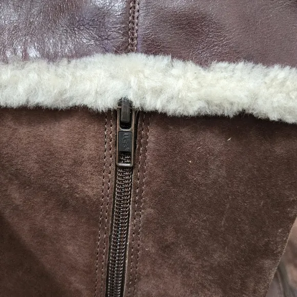 UGG Suede Tall Brown Heeled Boots Size 8