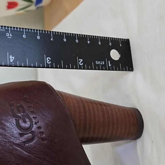 UGG Suede Tall Brown Heeled Boots Size 8