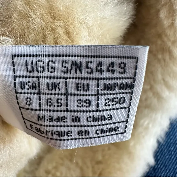 *UGG Tall Wedge Boots Tan Suede Sherpa Womens 8