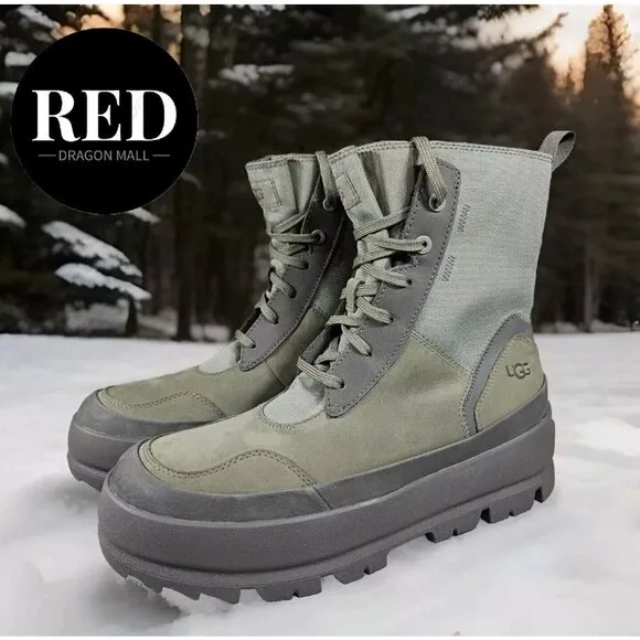 UGG The Lug Waterproof Combat Boots Moss Green - 1143833 - Women's Size 7.5