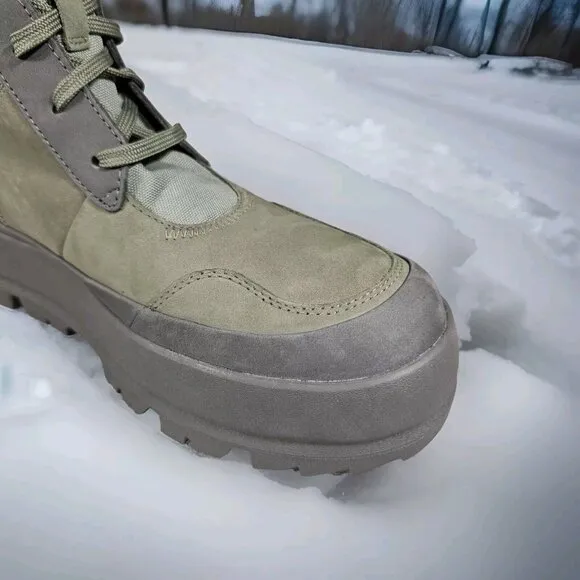UGG The Lug Waterproof Combat Boots Moss Green - 1143833 - Women's Size 7.5