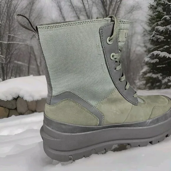 UGG The Lug Waterproof Combat Boots Moss Green - 1143833 - Women's Size 7.5