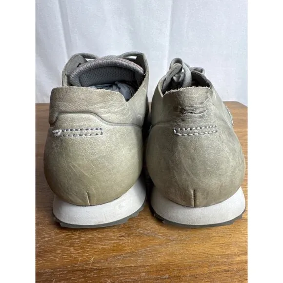 UGG Trigo Unlined Sneaker Men's 9 Tan Cream Leather Casual Shoes Lace Up GUC