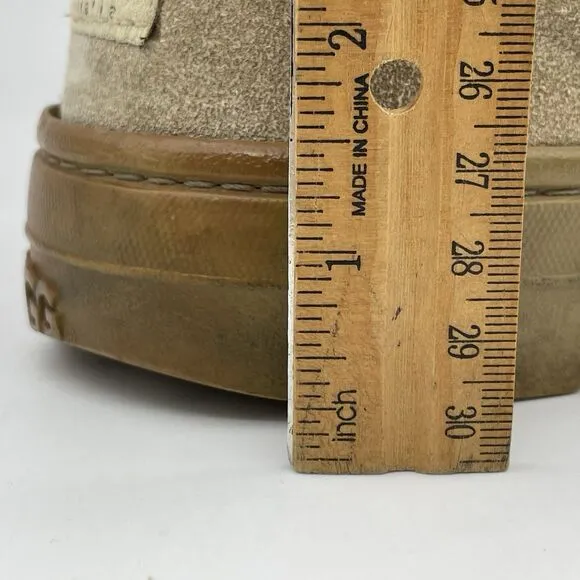 UGG Ultra Tall Tasman Braid Boots Women's 8 Beige Leather Sheepskin Wool Lining