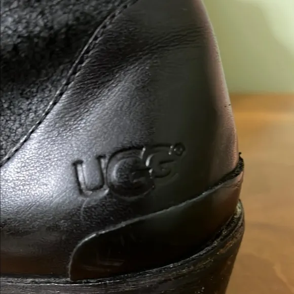 UGG Women's Black Leather Ankle Boots