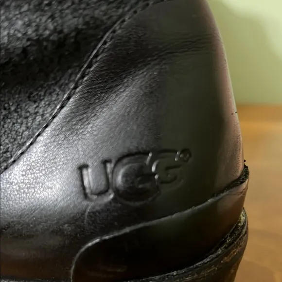 UGG Women's Black Leather Ankle Boots