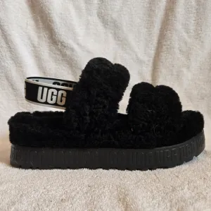 UGG Women's Oh Fluffita Slingback Black Sandals