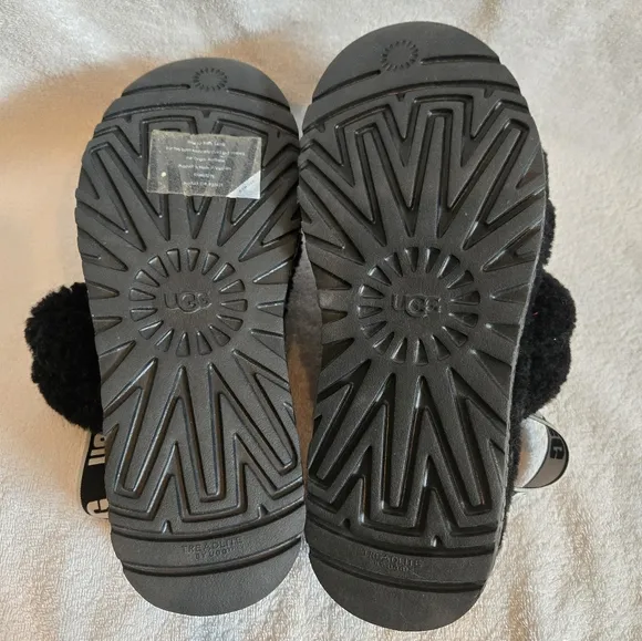 UGG Women's Oh Fluffita Slingback Black Sandals