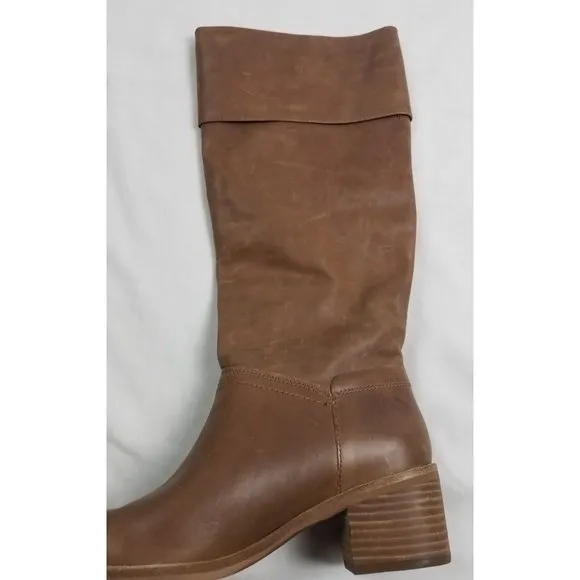 UGG Women's Sz. 6 Carlin Block Heel Tall Tan Knee High Boots NEW
