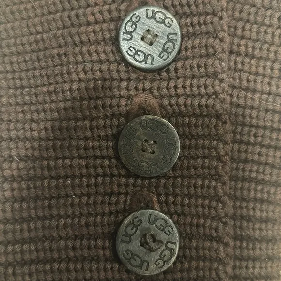 UGG Women’s Tall Dark Brown Boots Knitted with 3 Buttons Size 7