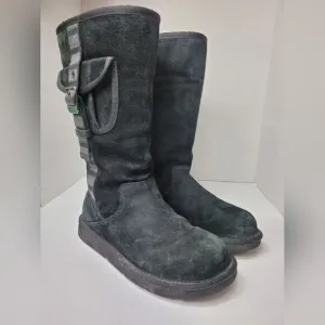 UGG Australia Women's 1895 Retro Cargo Tall Zip Black Sheepskin Boots Size 7