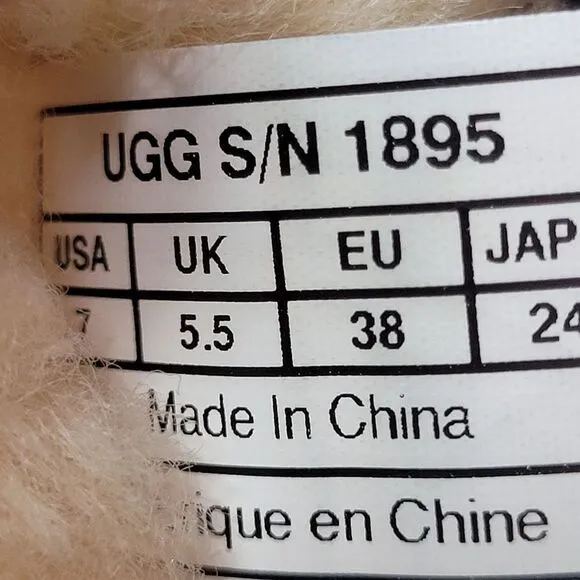 UGG Australia Women's 1895 Retro Cargo Tall Zip Black Sheepskin Boots Size 7