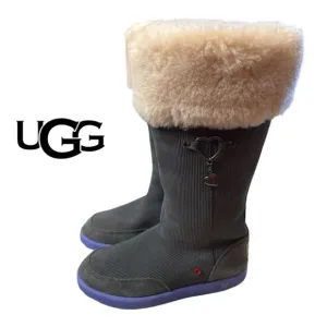 Ugg Heart Amber Kitten Gray Purple Corduroy Girls Youth Kids Winter Tall Boots 1