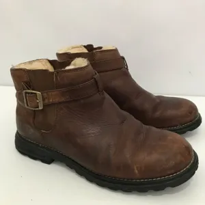 UGGMen's Brown Leather Ankle Boots Size 10